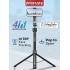 Promate TriPop-Ai Smart Tripod with 176cm Telescopic Rod, Auto-Pop Base, 360° AI Face Tracking, Gesture Control, Dual Mount Clamp & Magnetic, Bluetooth 5.4 Remote for iOS & Android - Black